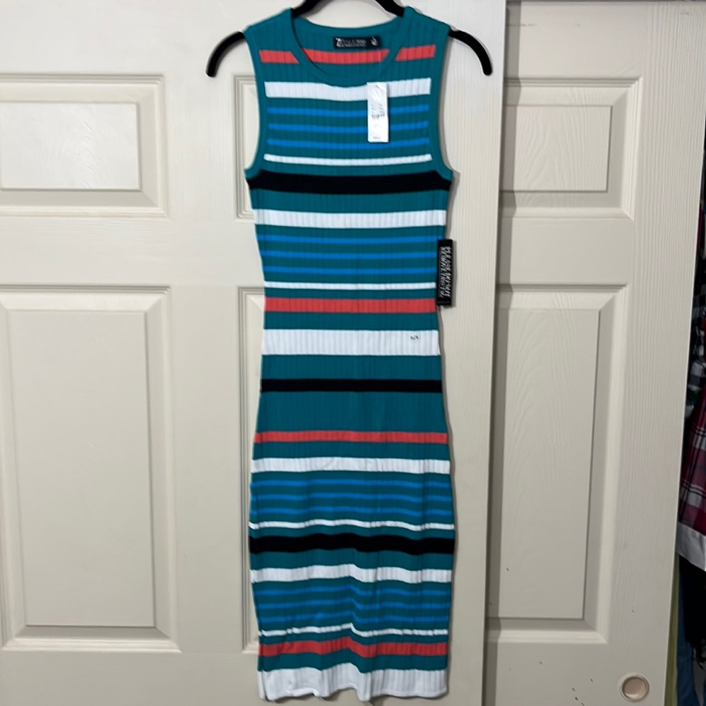 NY&C 7th Avenue Sleeveless Striped Dress.  Size-S-Petite.  New with Tags.